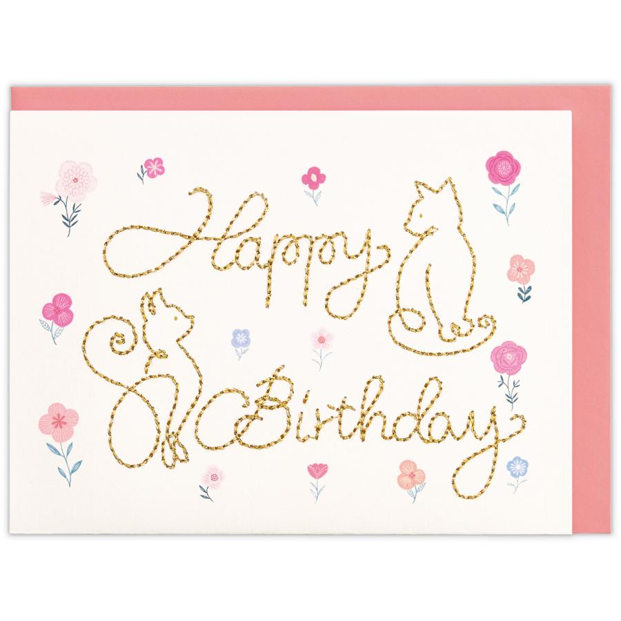 バースデーカード アニマルステッチ・ねこ 811747 日本ホールマーク