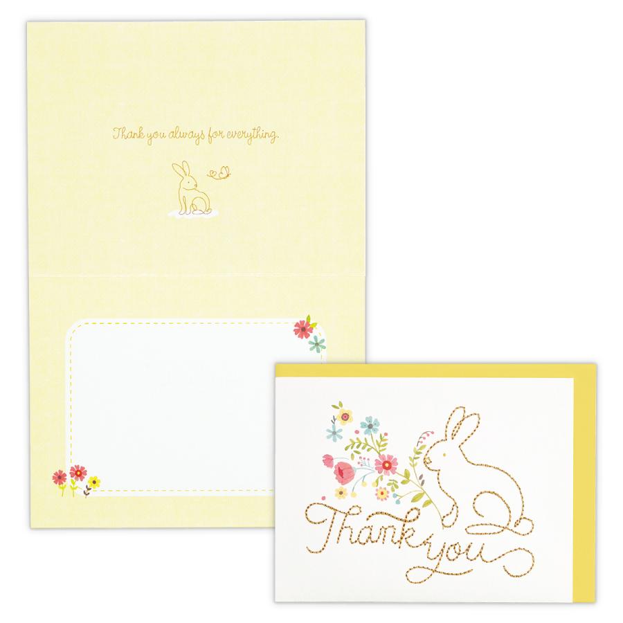 サンキューカード アニマルステッチ・うさぎ 811761 日本ホールマーク