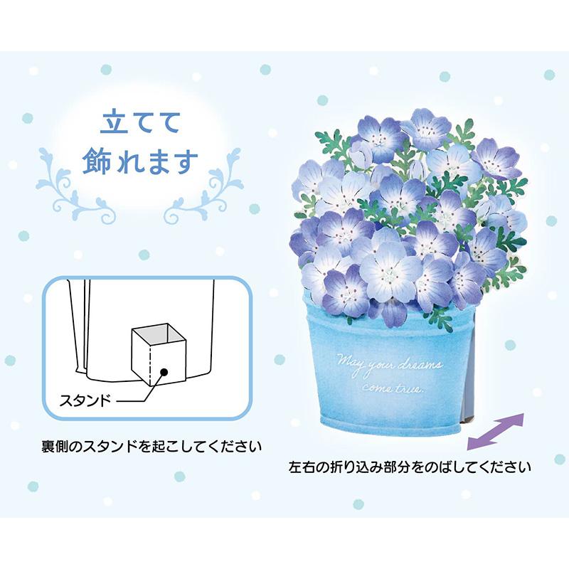初夏カード ネモフィラ JES 3-6 830348 サンリオ グリーティングカード 季節 手紙 お便り 梅雨 立体 立てて飾れる ギフト インテリア 飾り 花 枯れない お見舞い |  | 04