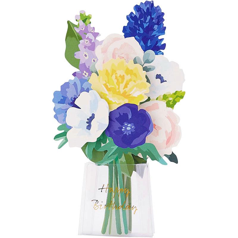 バースデーカード 立体ダイカット 透明花瓶に青い花 BD110-2 831743 サンリオ グリーティングカード sanrio お祝い 誕生日カード  :831743:サンフェロー 通販 