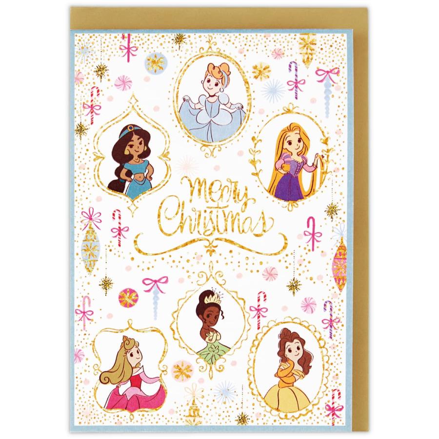 クリスマスカード 立体 ディズニー プリンセス キラキラクリスマス