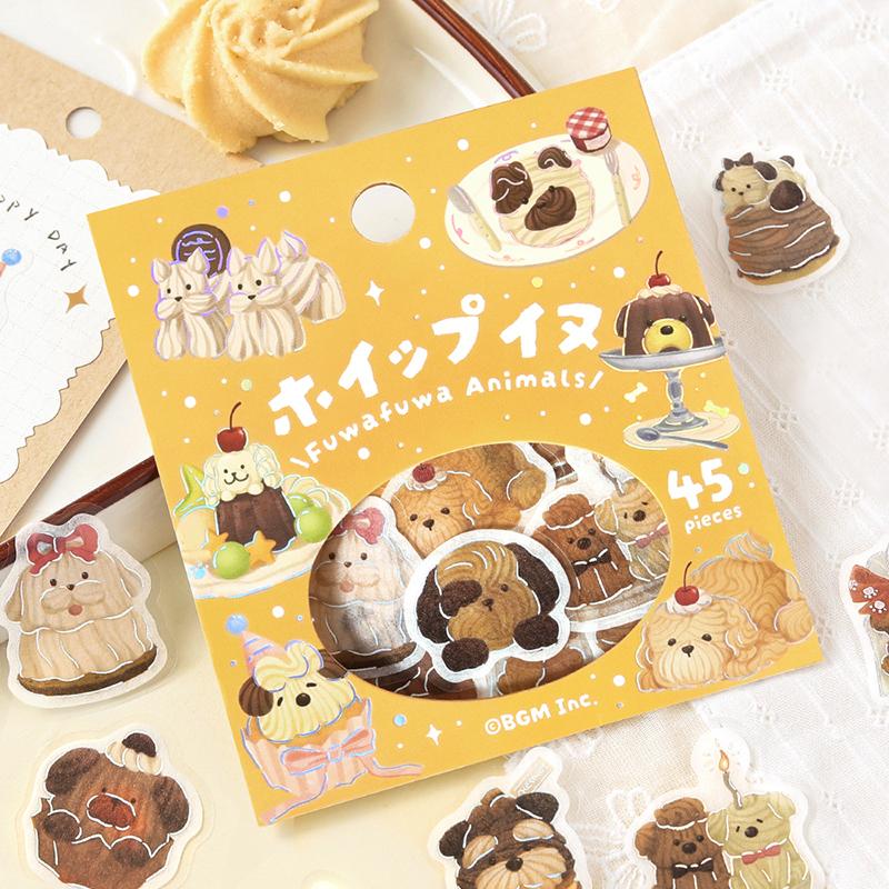 30%OFF】フレークシール ふわふわanimals ホイップイヌ BS-FG271 BGM