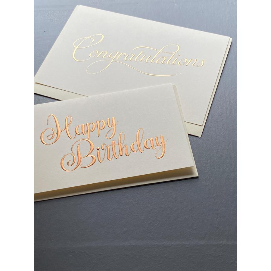 バースデーカードカルトス カリグラフィーカード バースデー コッパー