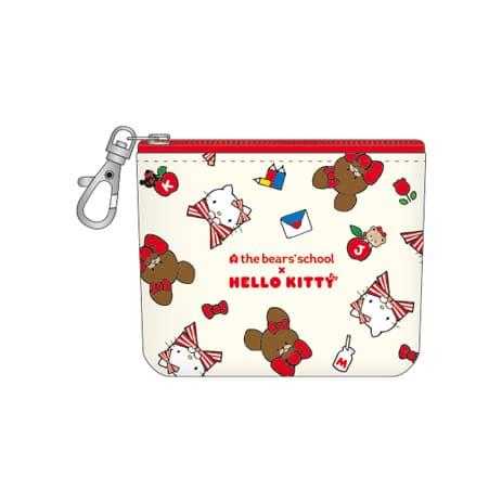 プチポーチ アイボリー KN26-48 くまのがっこう×ハローキティ スクエア