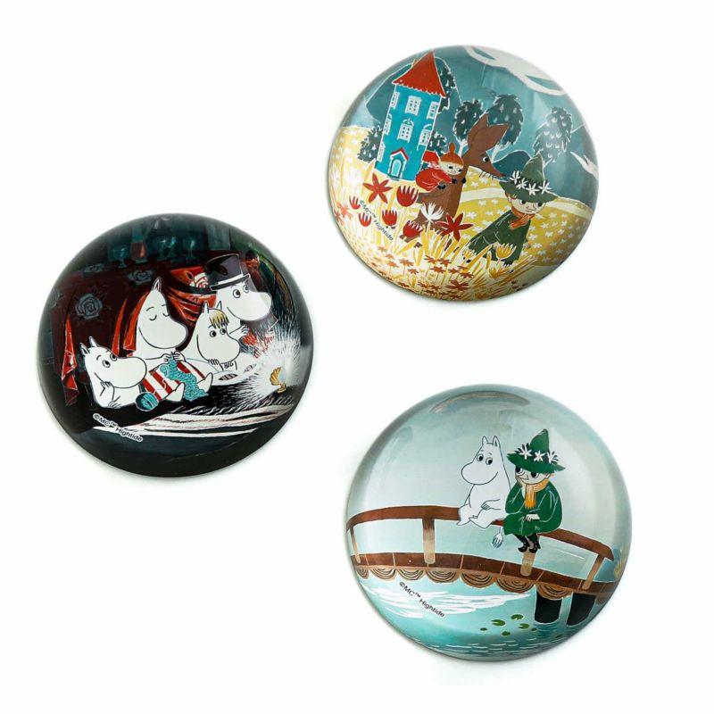 【美品】ムーミンハウス Cocotte＆ムーミンペーパーウエイト ムーミン ガラスペーパーウェイト B（ムーミン谷のよる） MM104-B