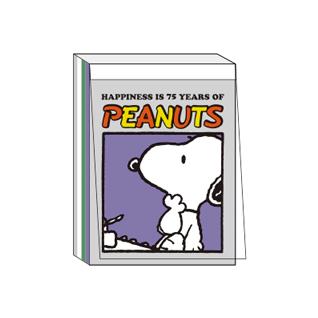 スヌーピー ミニメモパッド 紫 PN24-13 スクエア square 75周年 75th