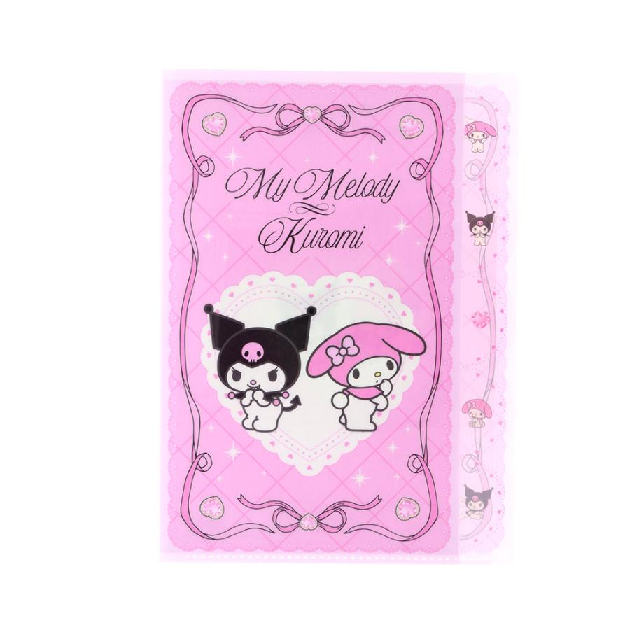 ダイカットクリアファイル5ポケット A4 マイメロ＆クロミ リボン