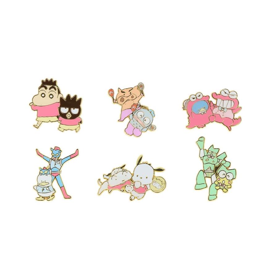 ばら売り ピンバッジ クレヨンしんちゃん×サンリオキャラクターズ はぴ