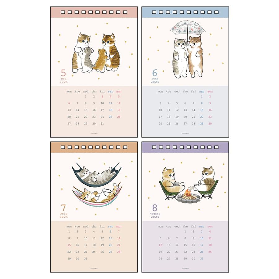 30％OFF 2024年度カレンダー 卓上 デスクカレンダー縦型/mofusand