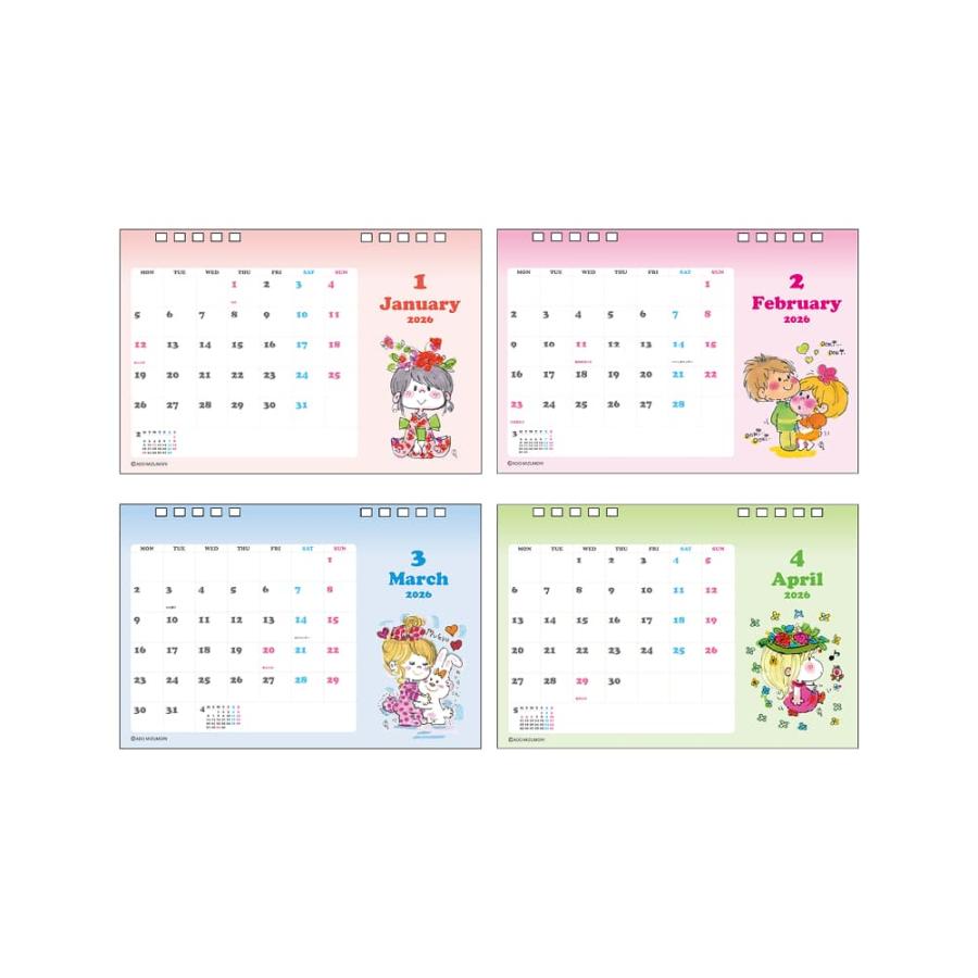 2026年度カレンダー 卓上 デスク 水森亜土 S8521573 サンスター文具 令