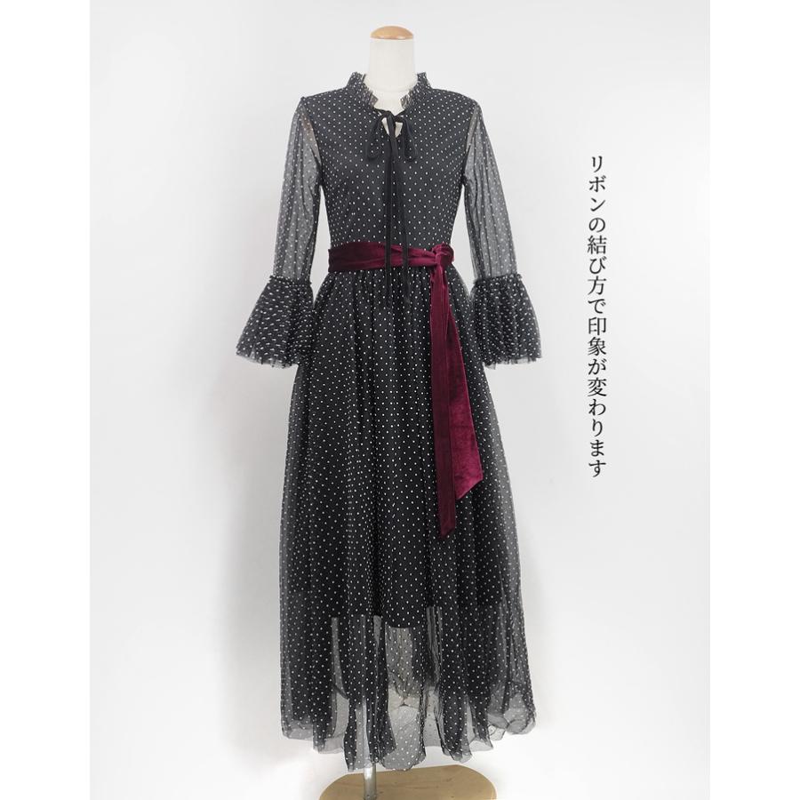 リボン付ドット柄ロングワンピース ロングドレス パーティードレス ワンピース マキシワンピ リボン ドット シフォン Rachel ラシェル 女性 Tottie トッティ Tdr004 Tottie 通販 Yahoo ショッピング