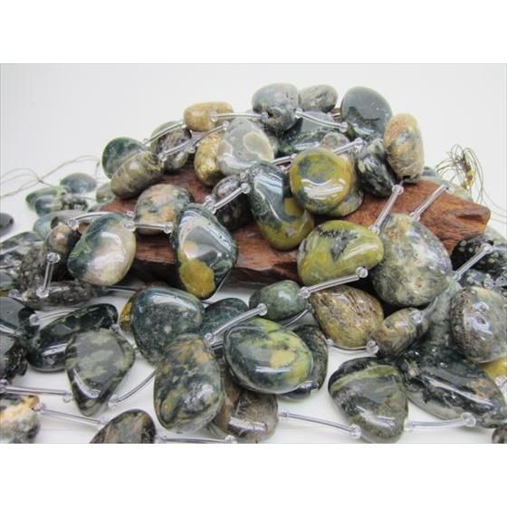 連売り商品 オーシャンジャスパー ドロップカット 25-35×16-30×8-14mm