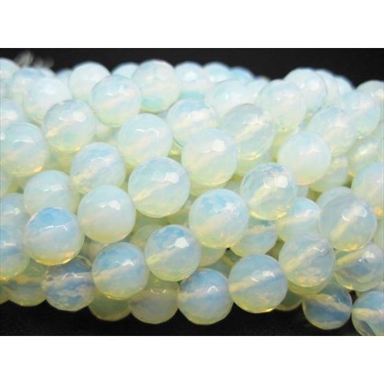 訳あり 連売り商品 人工ホワイトオパール 多面カット Φ10±1mm : 天然石 