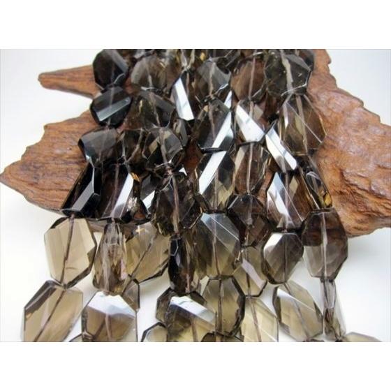 訳あり 連売り商品 スモーキークォーツ 八角多面カット 18-23×12-17