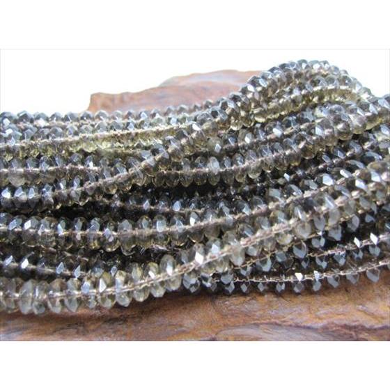 連売り商品 スモーキークォーツ ボタン多面カット Φ8×4mm : 天然石のお