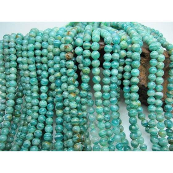 連売り商品 アマゾナイト ロシア産 Φ5-5.8mm : 天然石のお店Sun flower