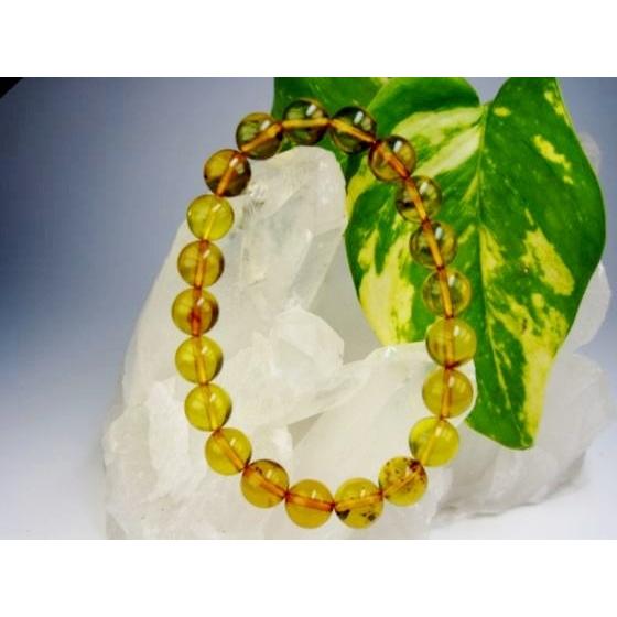 ブレスレット 天然琥珀 アンバー Φ9.4±0.2mm 鑑別書付き 一点物