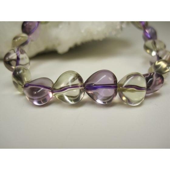 ブレスレット アメトリン ハートカット 品質AAA 9.6×9.6×6mm 一点物