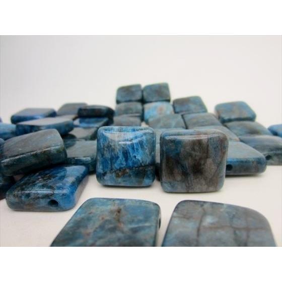 粒売り ブルーアパタイト スクエアカット 20×20×8mm 5粒SET : 天然石の 