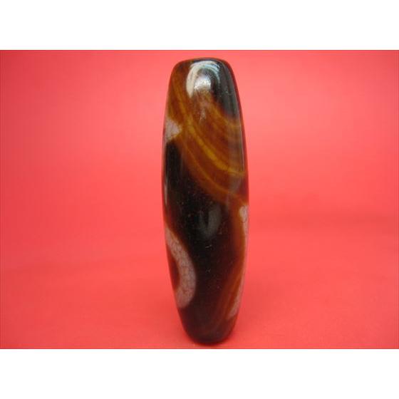 チベット高級紅龍紋天珠 日月星天珠 天然模様入り 一点物 : 天然石のお