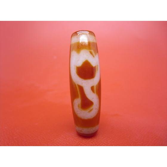 チベット天珠 水蓮花天珠 約42×13mm 天然模様入り 一点物 : 天然石のお