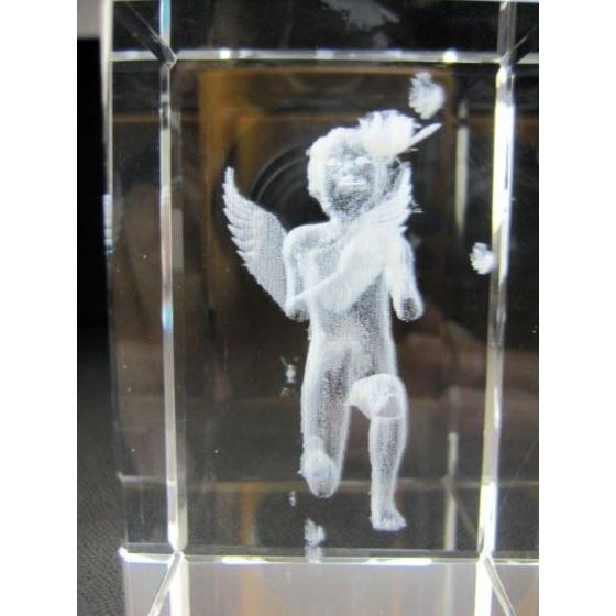 訳あり 置物 クリスタルガラス 天使 レーザー彫り : c-16 : 天然石のお
