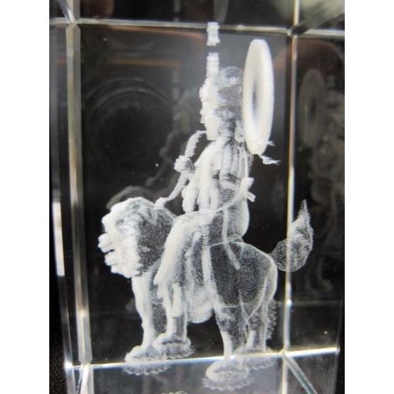 置物 クリスタルガラス 文殊菩薩 文字入り レーザー彫り : 天然石のお