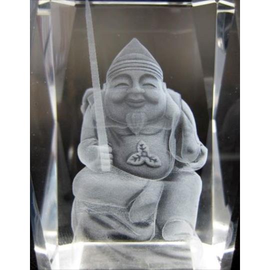 置物 クリスタルガラス 恵比寿天 レーザー彫り : 天然石のお店Sun