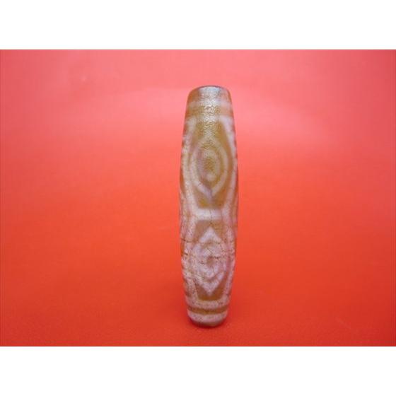 チベット紅玉髄天珠 龍眼天珠ツヤなし 龍鱗 カーネリアン 約57×14mm