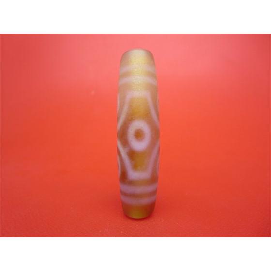 チベット紅玉髄天珠 六眼天珠ツヤなし カーネリアン 約52×13.6mm 一点