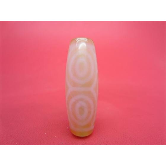 チベット紅玉髄天珠 龍眼天珠 カーネリアン 約38×13mm 一点物 : 天然石