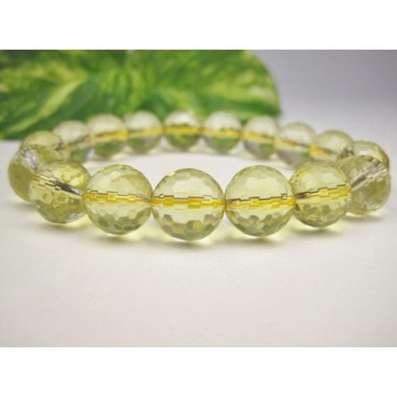 ブレスレット 天然シトリン 128面カット 品質AAA Φ12.5±0.2mm 一点