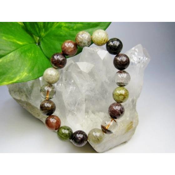 ブレスレット 千層ガーデンクォーツ Φ12.5±0.2mm 一点物 : 天然石のお