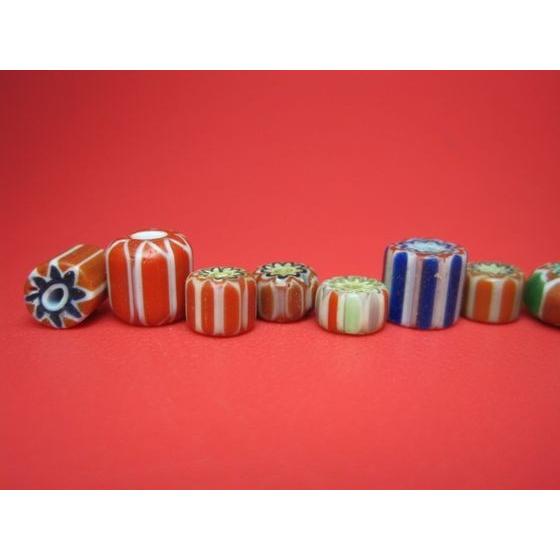 粒売り ネパールガラスビーズ ハンドメイド 3.2-8×Φ6-10mm 20粒SET