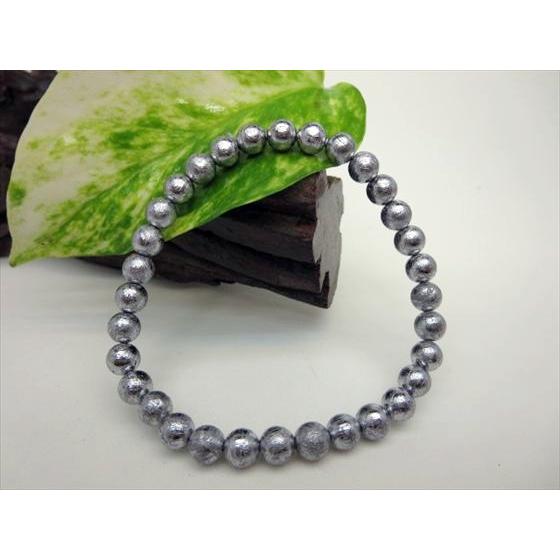 ブレスレット ギベオン 鉄隕石 品質AAA Φ6±0.2mm 鑑定済み : 天然石