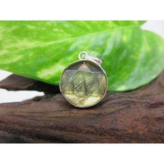 ペンダントトップ ゴールドギベオン 鉄隕石 品質AAA 3g 約13×7mm