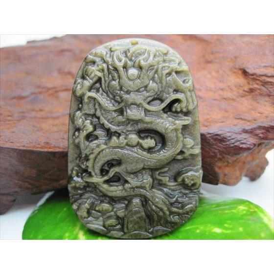 飾り物 ゴールデンオブシディアン 龍 53×37×10.3mm : 天然石のお店Sun