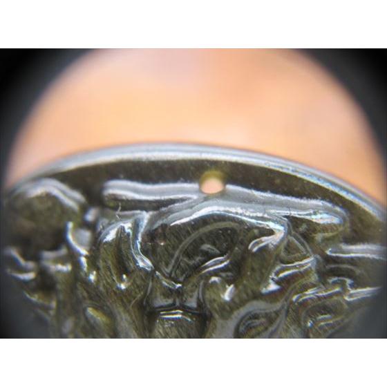 飾り物 ゴールデンオブシディアン 龍 53×37×10.3mm : 天然石のお店Sun