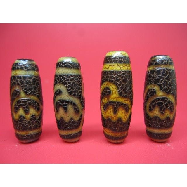チベット火供天珠 水蓮花天珠 30×10mm : 天然石のお店Sun flower