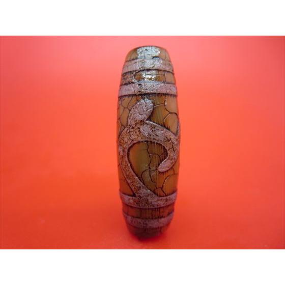 チベット火供天珠 緑度母天珠 約39×14mm 一点物 : 天然石のお店Sun 