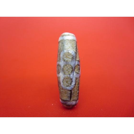 【高級】風化　閃電五眼天珠 チベット風化天珠 閃電五眼天珠 約36×12mm 風化紋加工 天然模様入り
