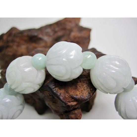 翡翠 Jadeite ブレスレット 鑑定書付 ブレスレット 翡翠 ジェダイト 水蓮花 品質AAA Φ18.5mm+Φ8mm 鑑別書
