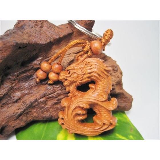 キーホルダー 桃木 龍 : 天然石のお店Sun flower - 通販 - Yahoo