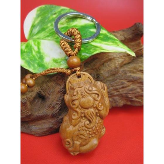 キーホルダー 桃木 貔貅ヒキュウ 招財進宝 : 天然石のお店Sun flower