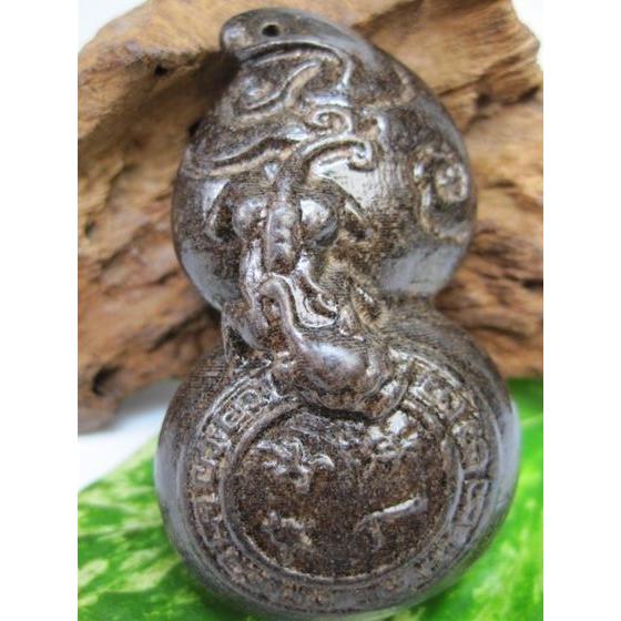 置物 沙沈木 ひょうたん ヤアズ 出入平安 如意 68×41×27mm : 天然石の