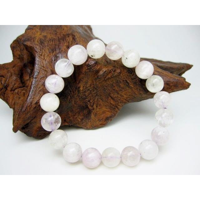 【鑑別書付】高品質 クンツァイト10mm ブレスレット 内径16cm 天然石 高品質++]クンツァイトブレスレット（約10.5mm玉） - 埼玉県吉川市の