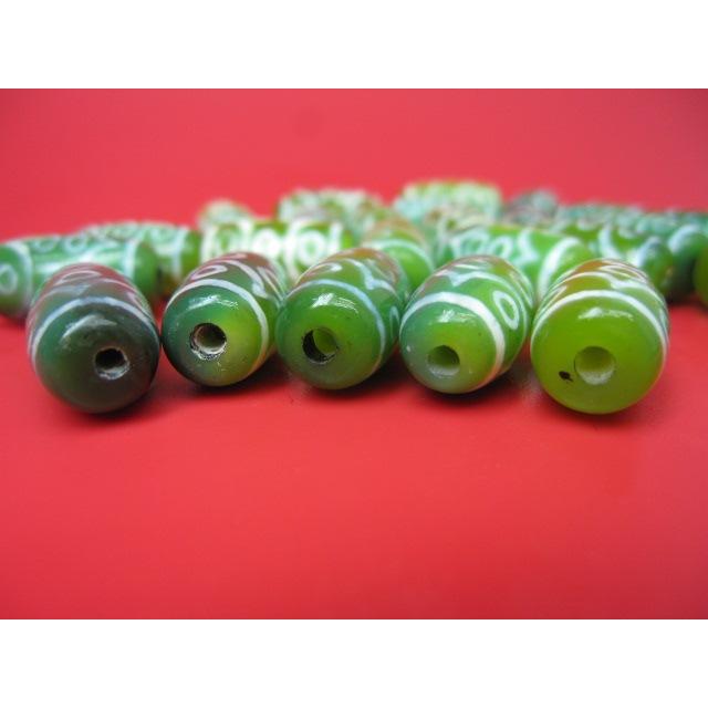 チベット天珠 十五眼天珠 グリーン 19×10mm : 天然石のお店Sun flower