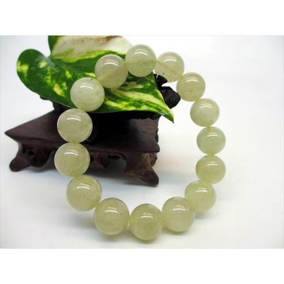 ブレスレット リビアングラス Φ14.2±0.2mm 鑑定済み 一点物 : 天然石の