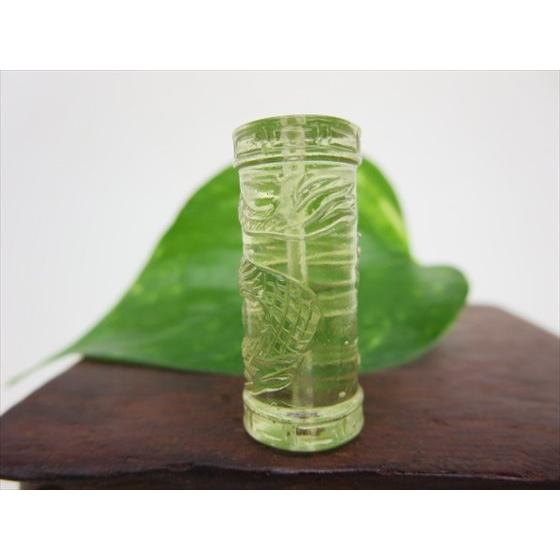 特価 リビアングラス天珠 手彫り龍神天珠 5.7g 約28×11.8mm 鑑別