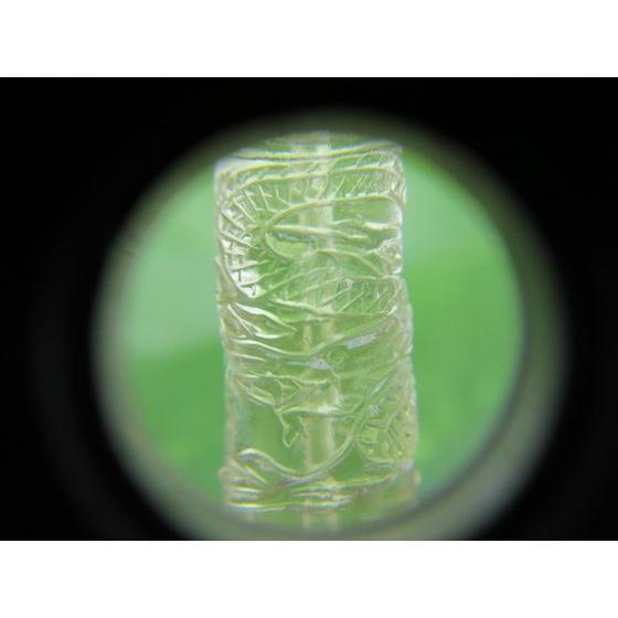 特価 リビアングラス天珠 手彫り龍神天珠 5.7g 約28×11.8mm 鑑別済み